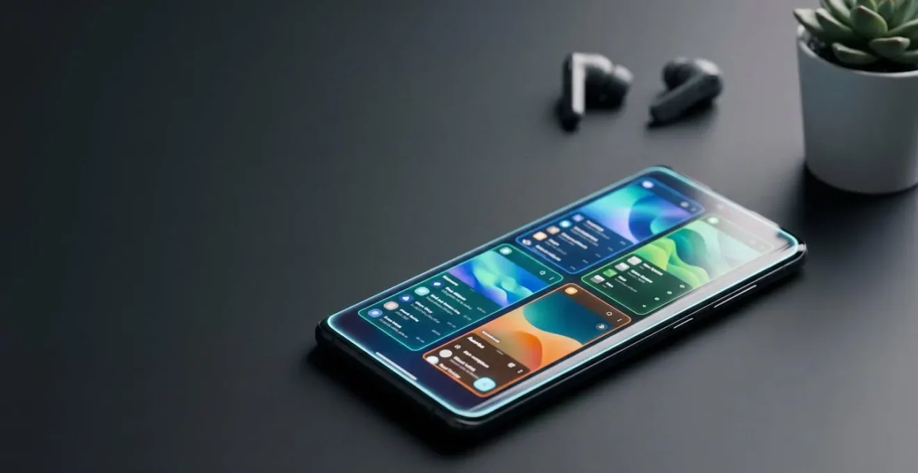 Advanced Android multitasking setup showing multiple applications running simultaneously on a modern smartphone
