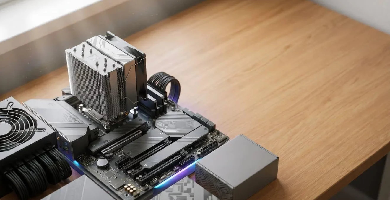 High-performance desktop PC build showcasing modular components designed for long-term upgradeability and minimal obsolescence